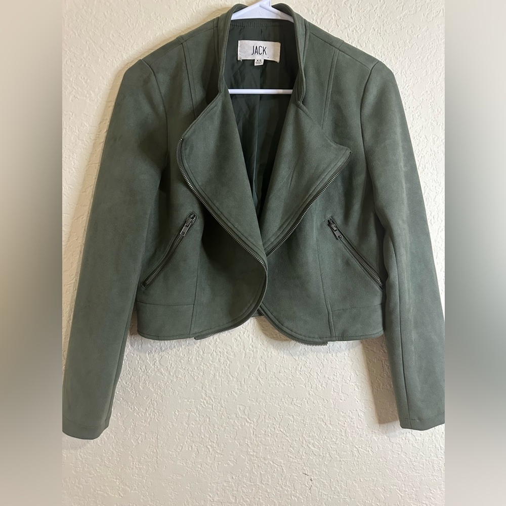 Jack by BB Dakota green suede jacket, size xs